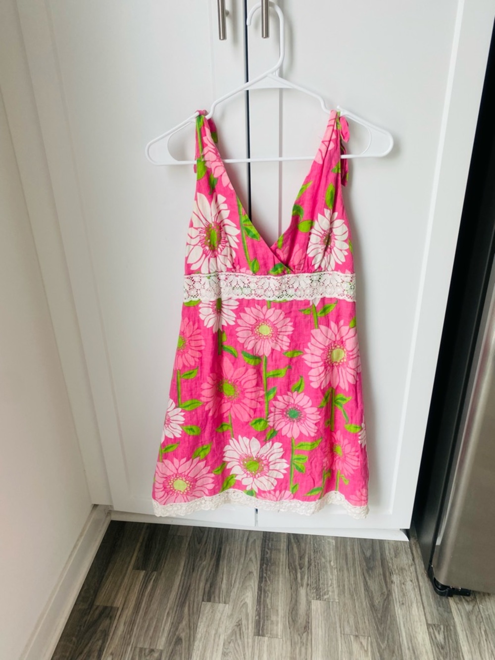 Vintage Lilly Pulitzer womens linen dress sunflowers size 4 sleeveless